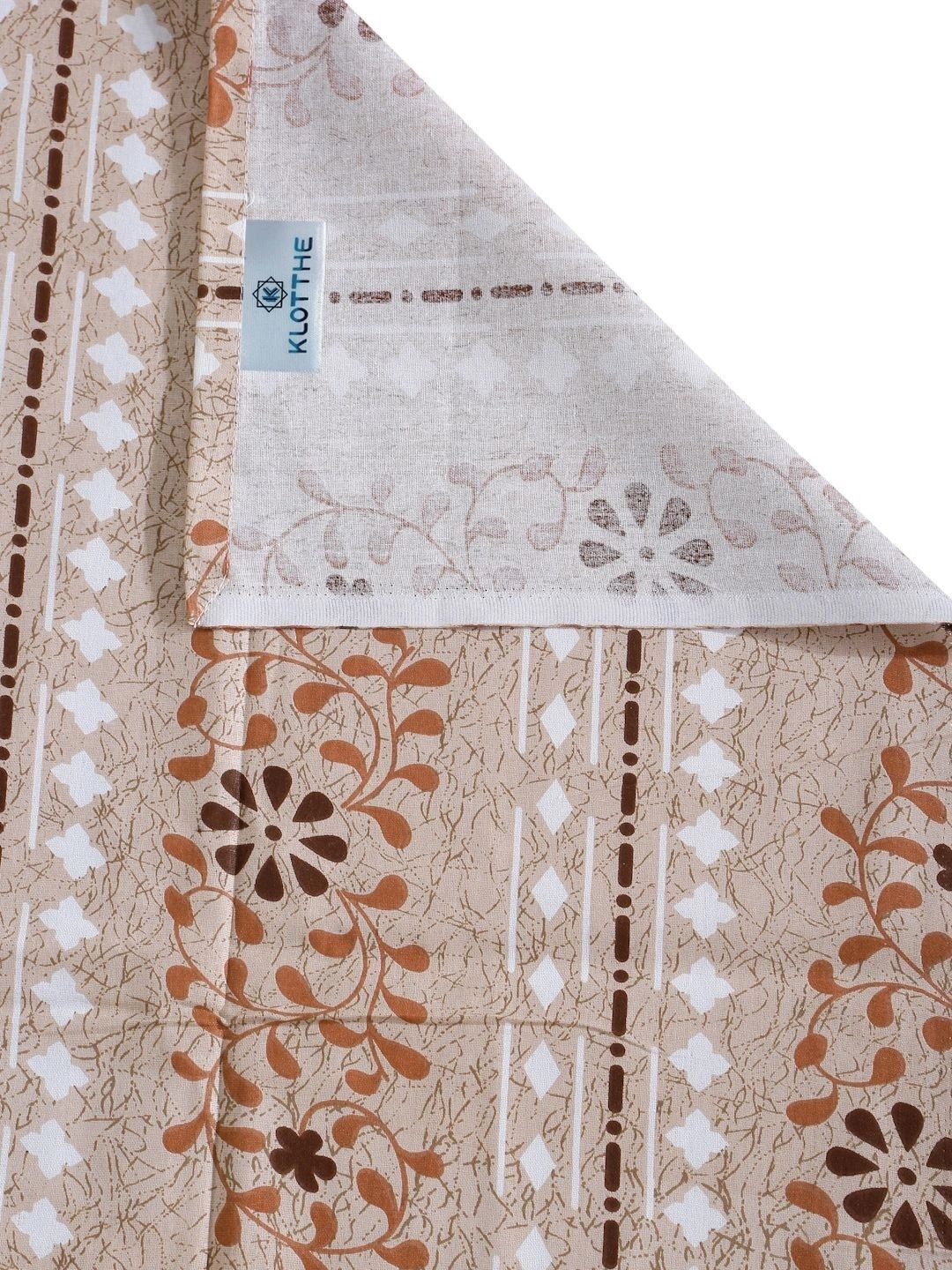 Moda Rapido X KLOTTHE Beige Floral 400 TC Single Bedsheet with 1 Pillow Covers