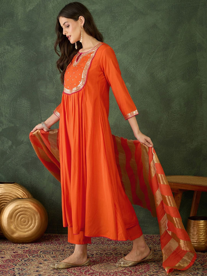 KALINI Women Embroidered A-Line Kurta Set