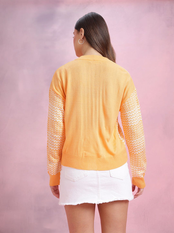 DressBerry Self Design Geometric Sweater