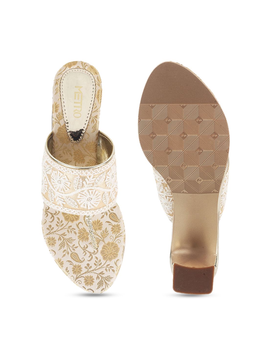 Metro Embroidered Block Heels