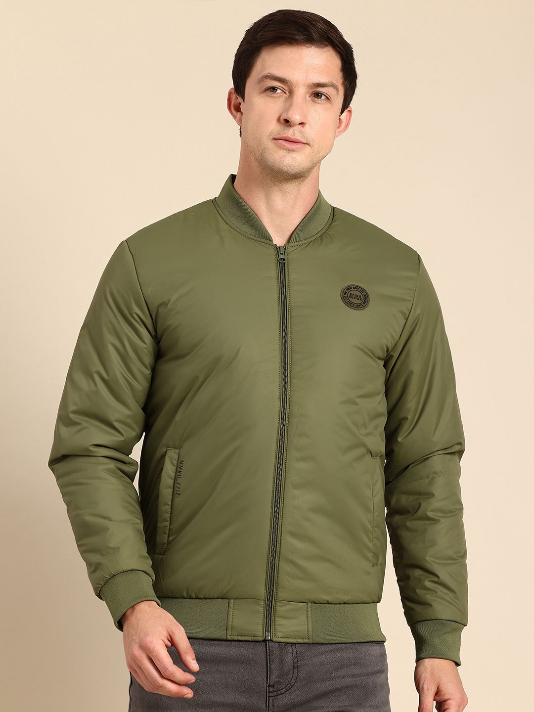 Being Human Mandarin Collar Long Sleeves Bomber Jacket