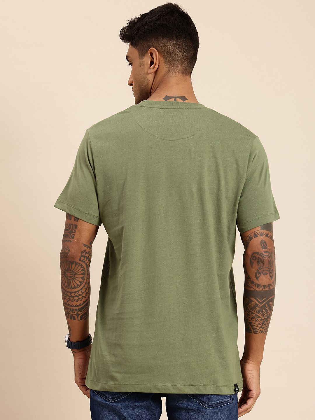 Being Human Pure Cotton Drop-Shoulder Sleeves Relaxed Fit T-shirt
