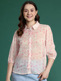 DressBerry Floral Print Semi Sheer Shirt