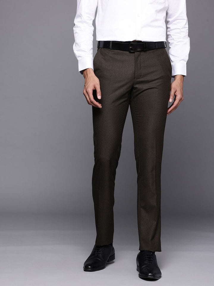 Raymond Men Textured Slim Fit Formal Trousers