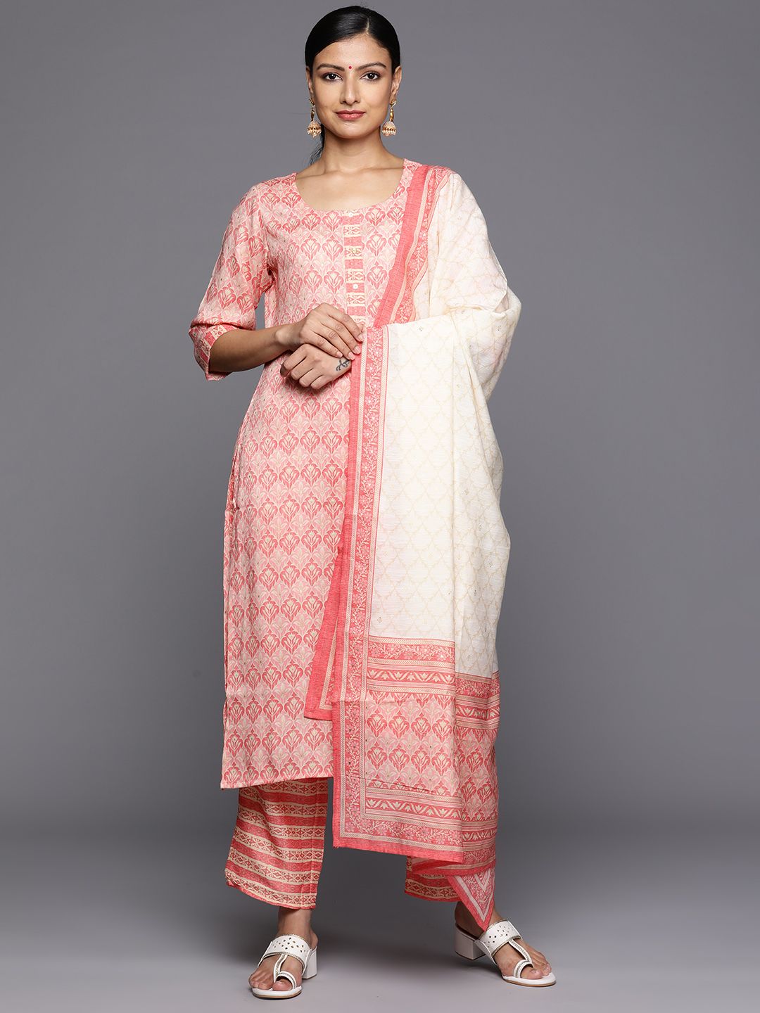 Libas Ethnic Motifs Printed Regular Kurta With Trousers & Dupatta