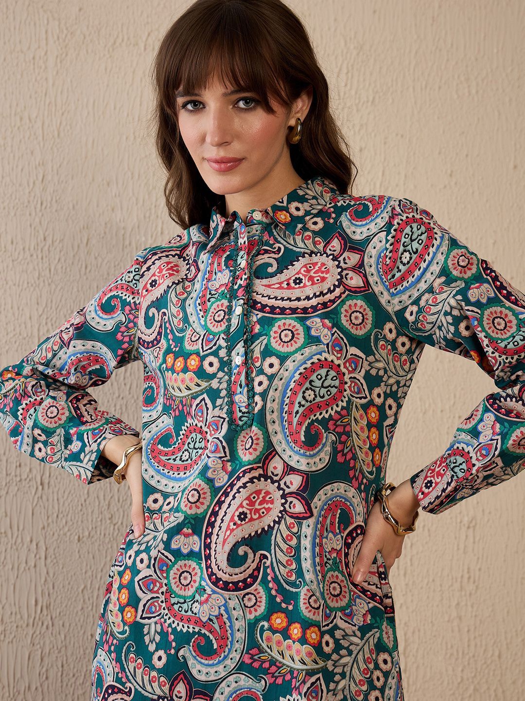 Indo Era Women Ethnic Motifs Printed Regular Pure Cotton Kurta with Salwar