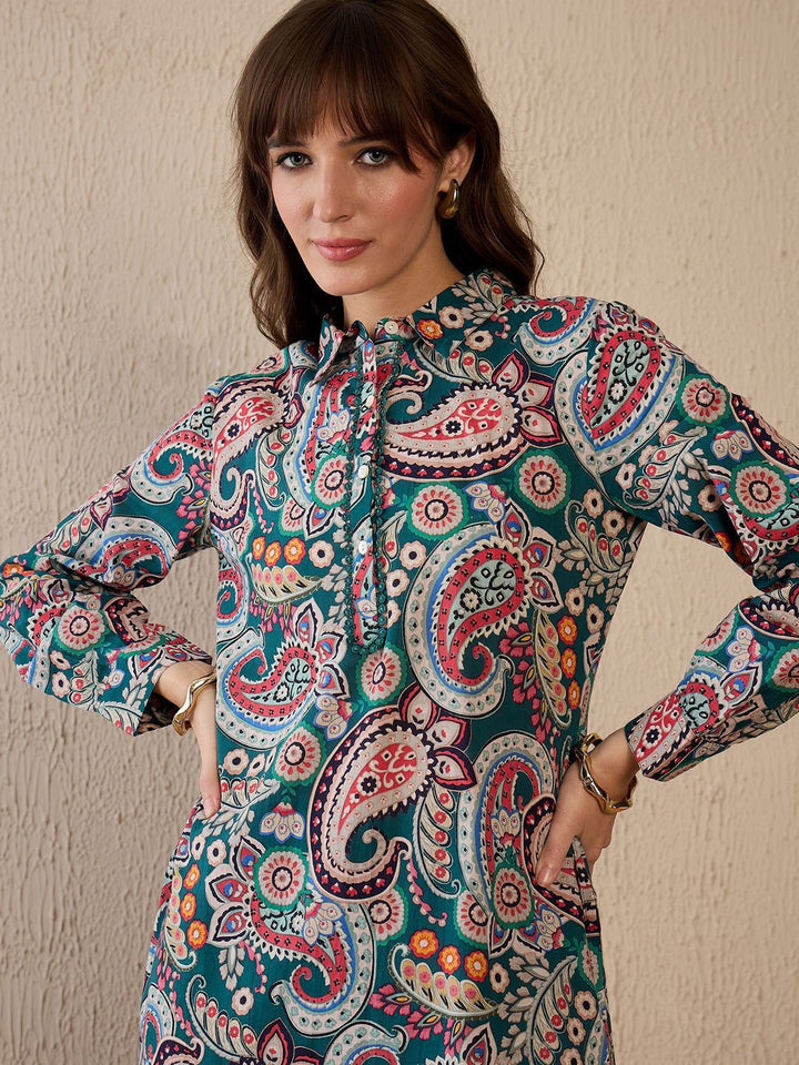 Indo Era Women Ethnic Motifs Printed Regular Pure Cotton Kurta with Salwar