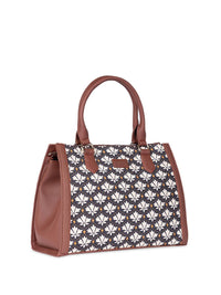 ZOUK Floral Printed Structured Handheld Bag