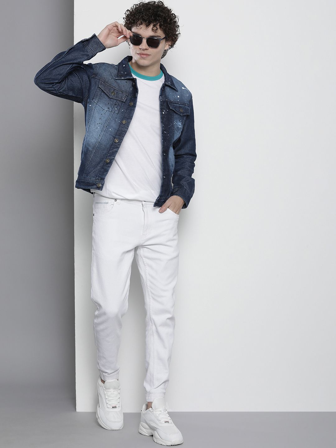 The Indian Garage Co Men Blue Woven Denim Jacket