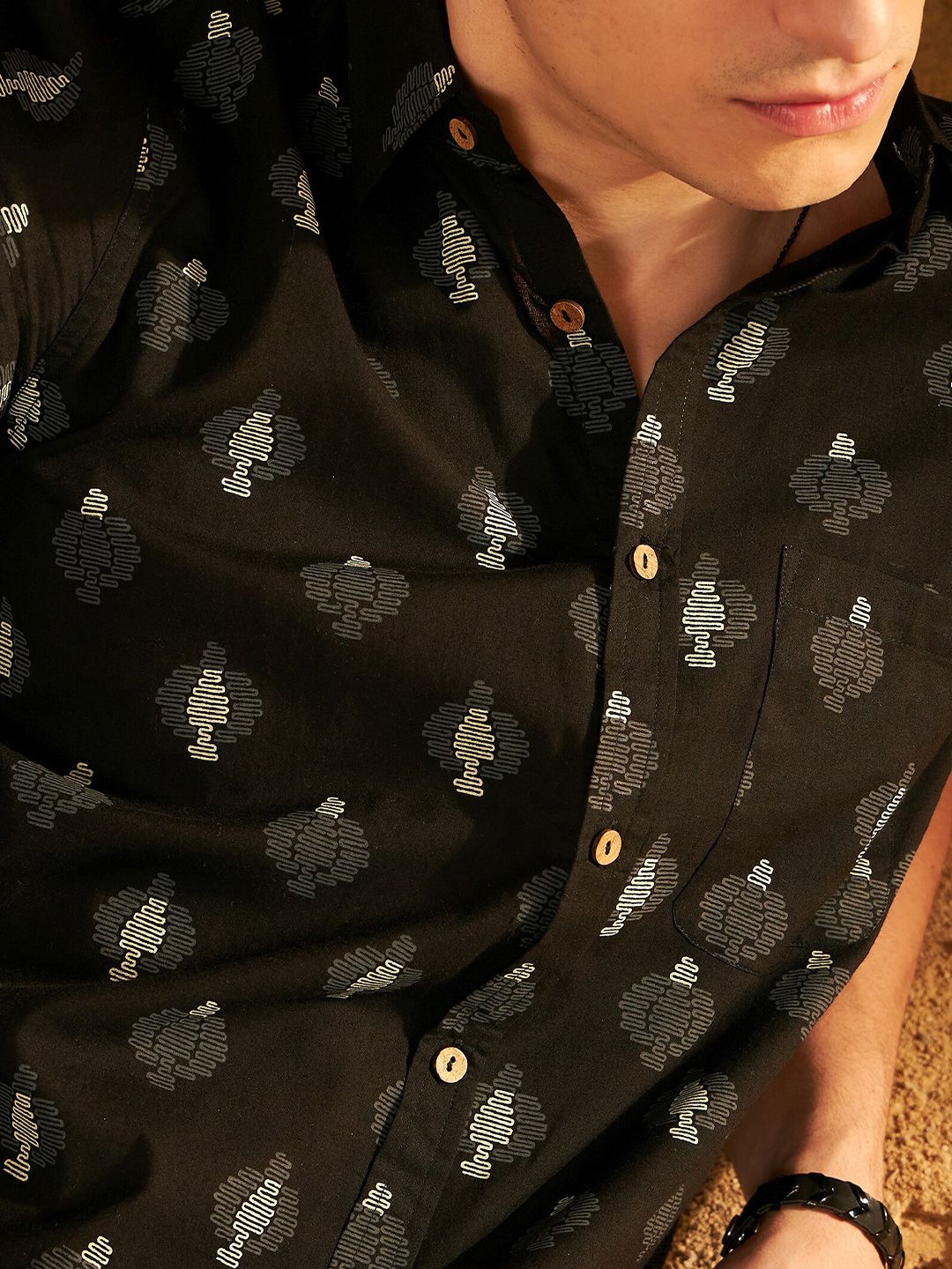 DENNISON Block Printed Lightweight Casual Shirt