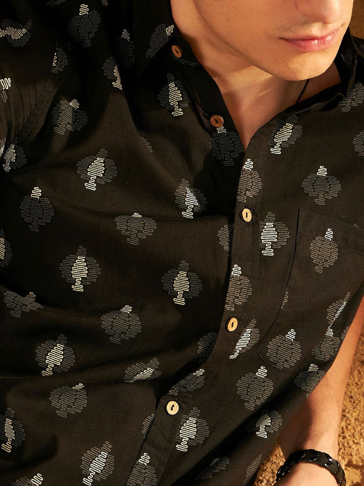 DENNISON Block Printed Lightweight Casual Shirt