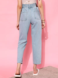 STREET 9 Women Blue Urban Straight Fit High-Rise Jeans
