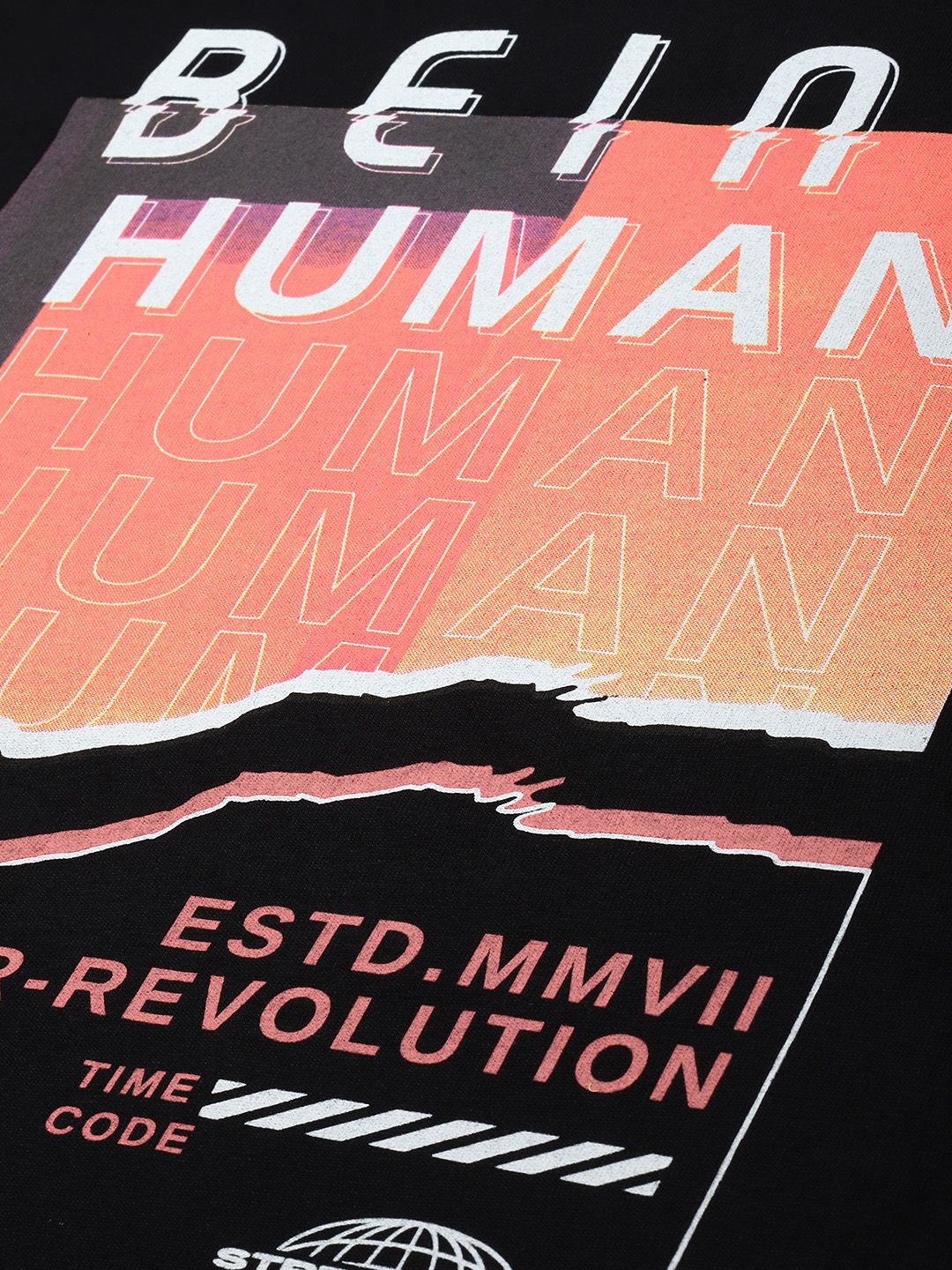 Being Human Pure Cotton Brand Logo Printed Relaxed Fit T-shirt