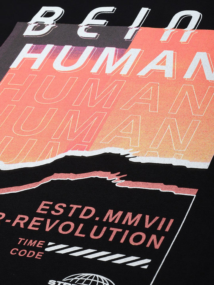 Being Human Pure Cotton Brand Logo Printed Relaxed Fit T-shirt