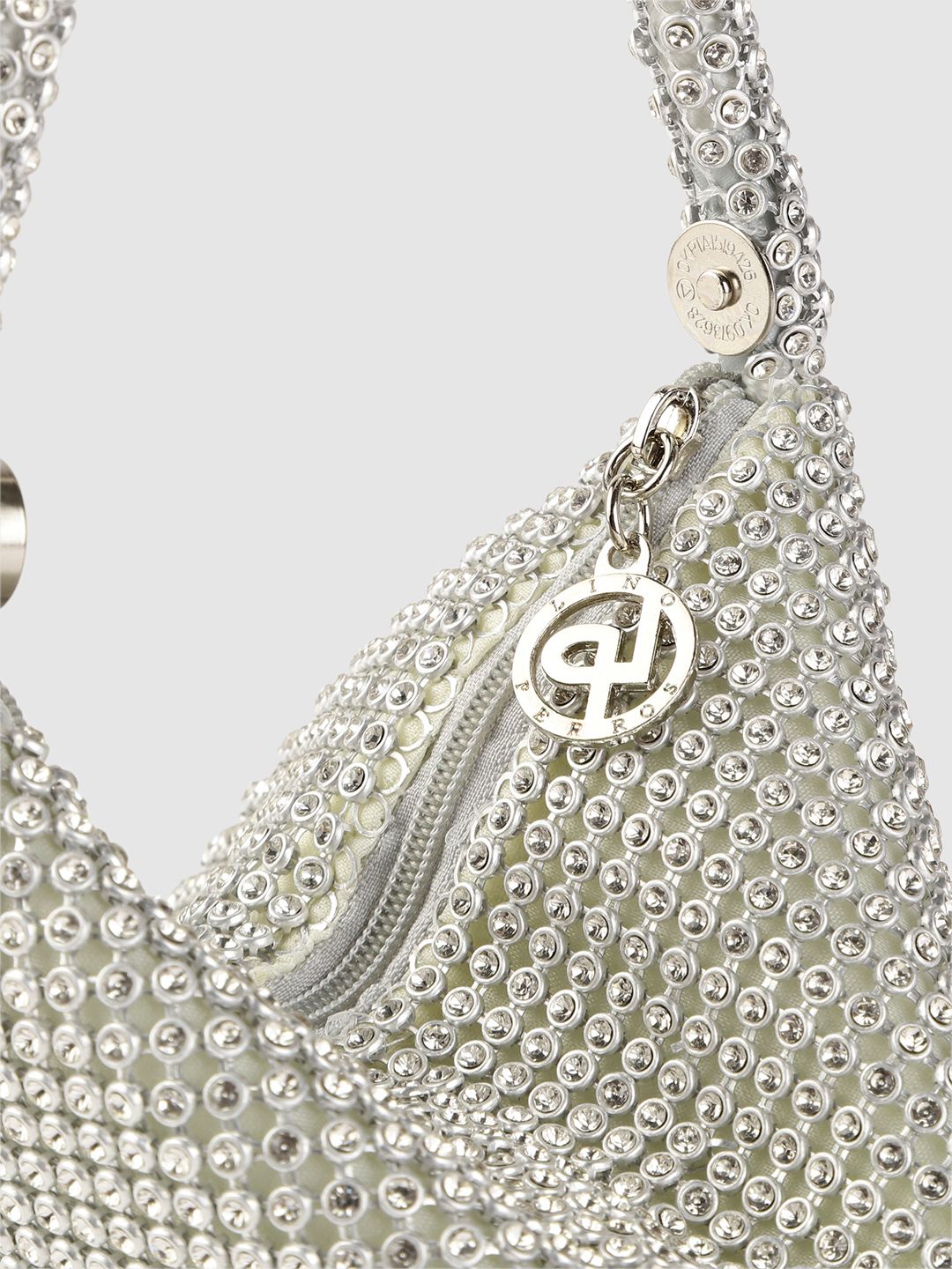 Lino Perros Silver-Toned Embellished Potli Clutch