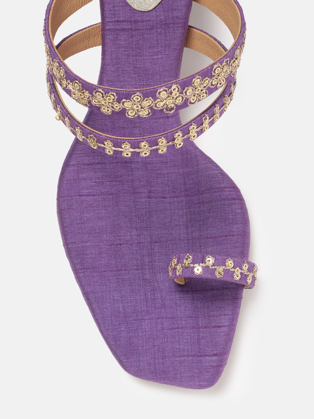 House of Pataudi Ethnic Embellished Block Heel