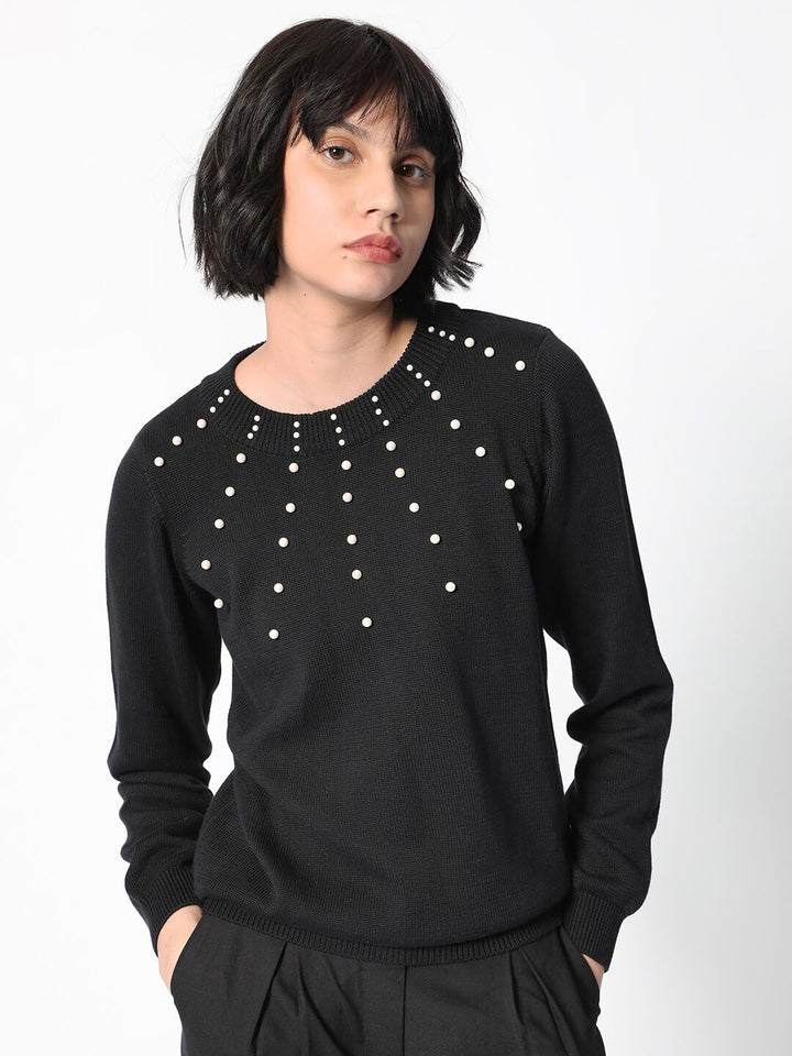 RAREISM JUNICH Embellished Round Neck Pullover
