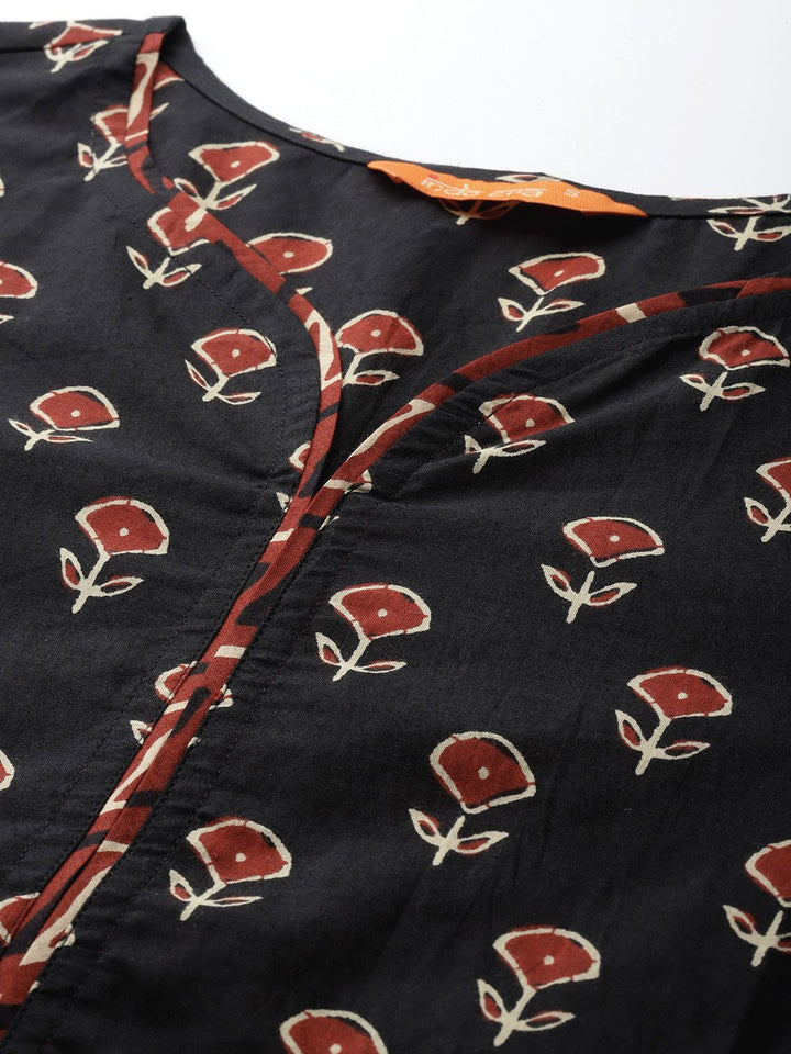 Indo Era Ethnic Motifs Printed Pure Cotton Kurta With Trousers & Dupatta