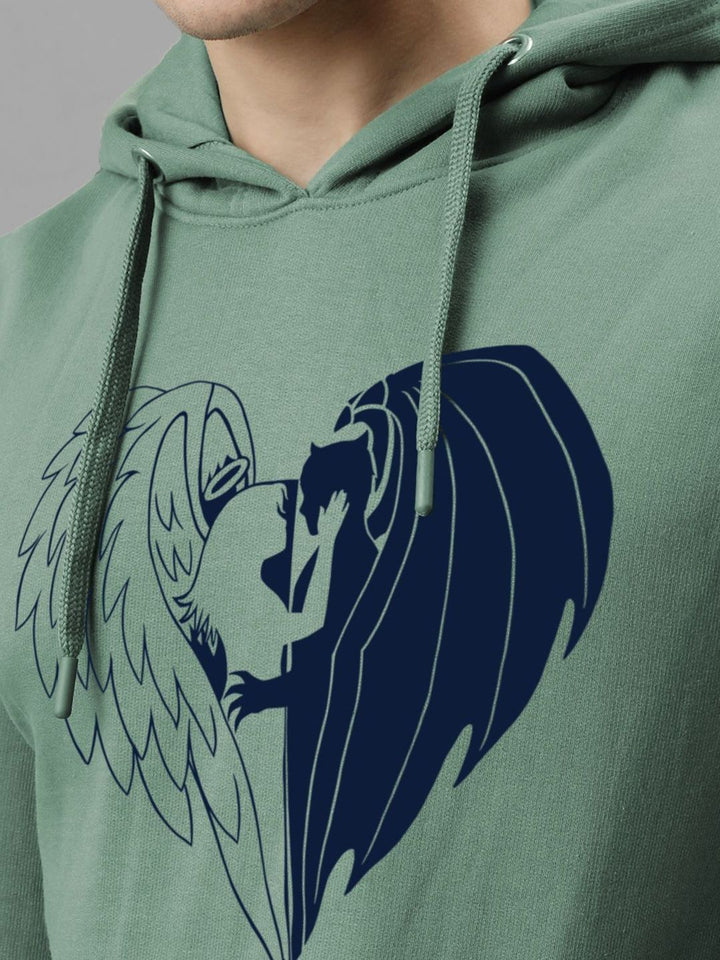 ADRO Men Printed Hooded Sweatshirt