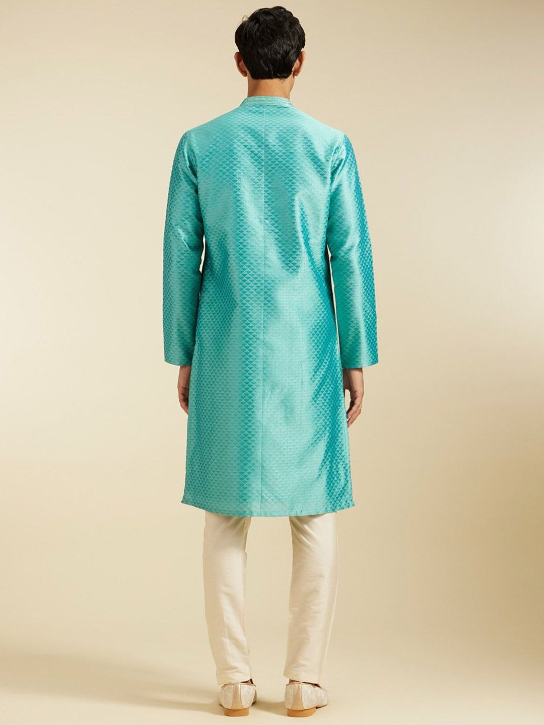 Diwas by Manyavar Embroidered Mandarin Collar Thread Work Straight Kurta