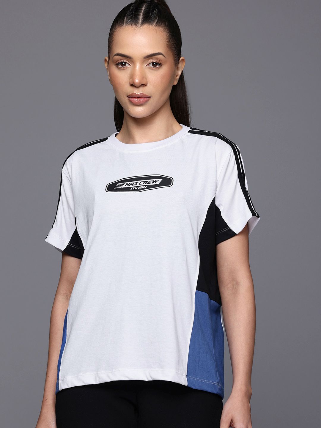 HRX by Hrithik Roshan Lifestyle Brand Logo Print Drop-Shoulder Sleeves T-shirt