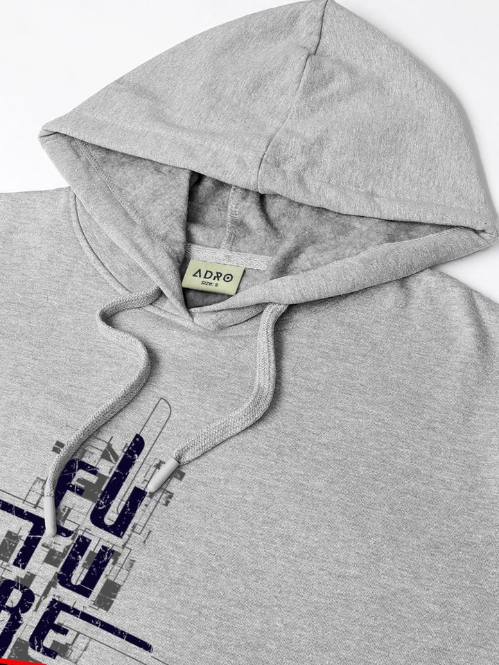 ADRO Men Printed Hooded Pullover Sweatshirt