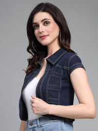 Style Quotient Women Crop Denim Shrug