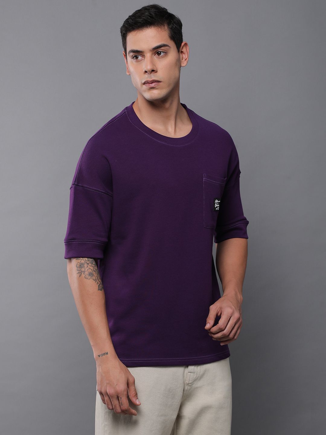 Difference of Opinion Men Oversized Drop Shoulder Ultra Soft Drapey Cotton T-Shirt