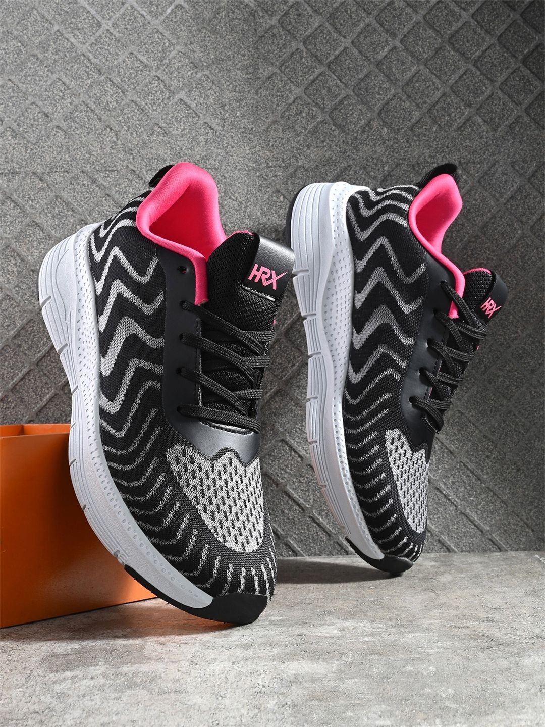 HRX by Hrithik Roshan Women Black Memory Foam Technology Running Shoes