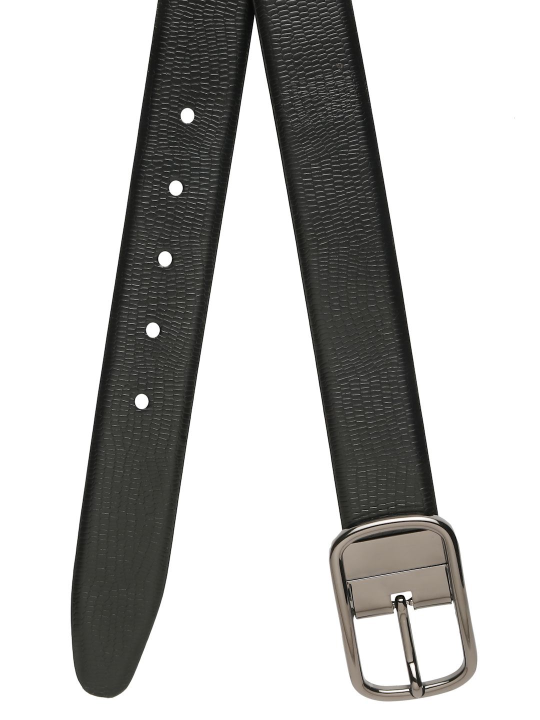 Teakwood Leathers Men Textured Leather Reversible Formal Belt