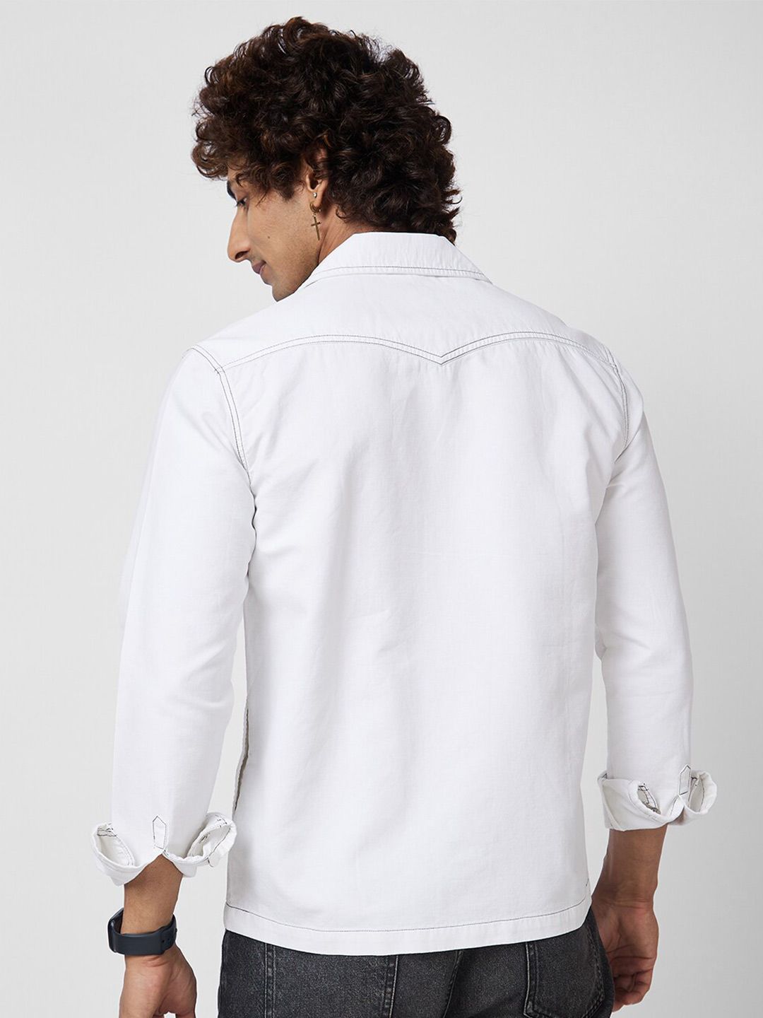 VASTRADO Classic Slim Fit Cuban Collar Casual Shacket