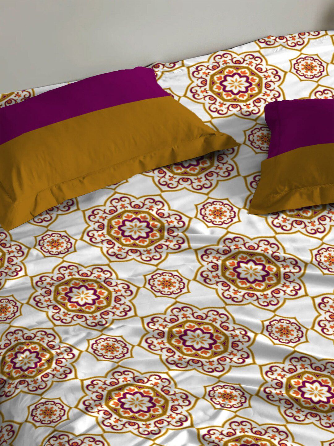 TRIDENT Majestic Mandala Urban Comfort Flat 144TC Single Pure Cotton Bedsheet Set