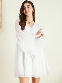 Berrylush Bell Sleeve Georgette A-Line Dress