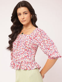 DressBerry Sweet & Simple Square Neck A-line Top