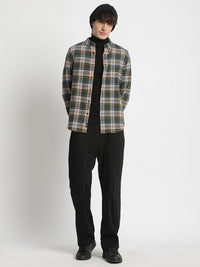 The Bear House Men Checked Slim Fit Casual Shit