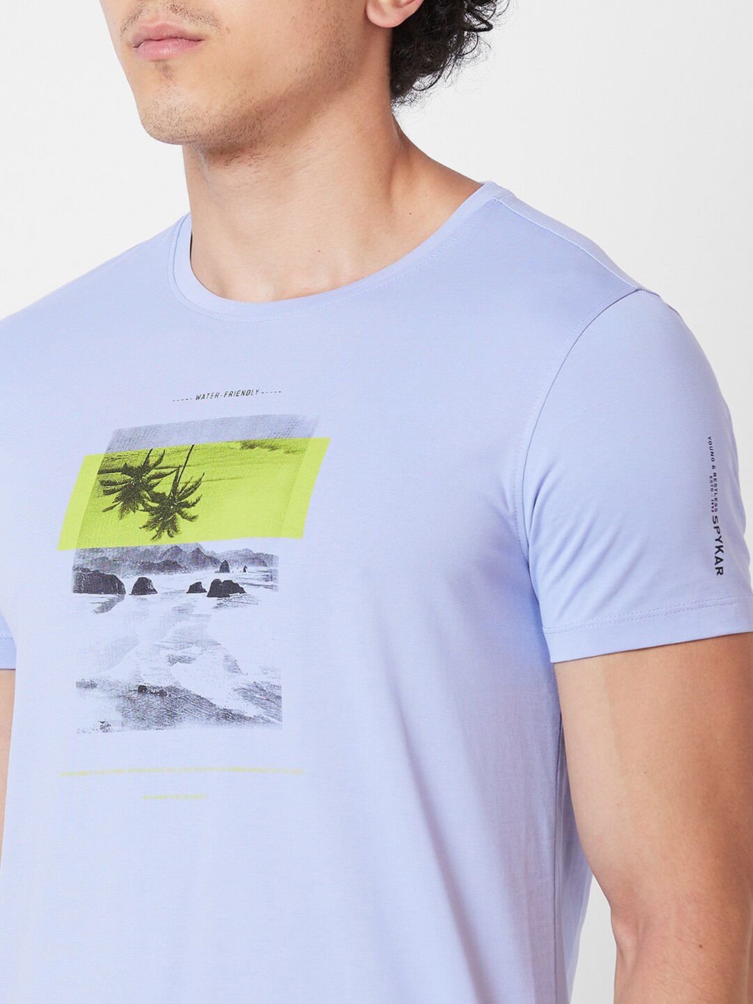 SPYKAR Graphic Printed Round NeckSlim Fit T-shirt