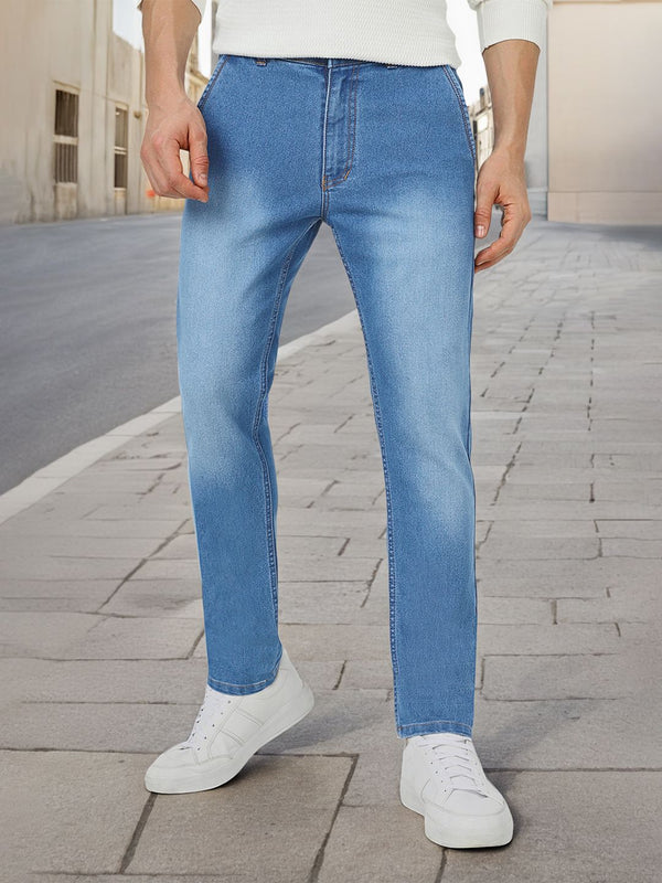 Urbano Fashion Men Blue Slim Fit Mid-Rise Clean Look Jeans Regingable