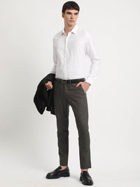 THE BEAR HOUSE Men Solid Tapered Fit Mid-Rise Formal Trousers