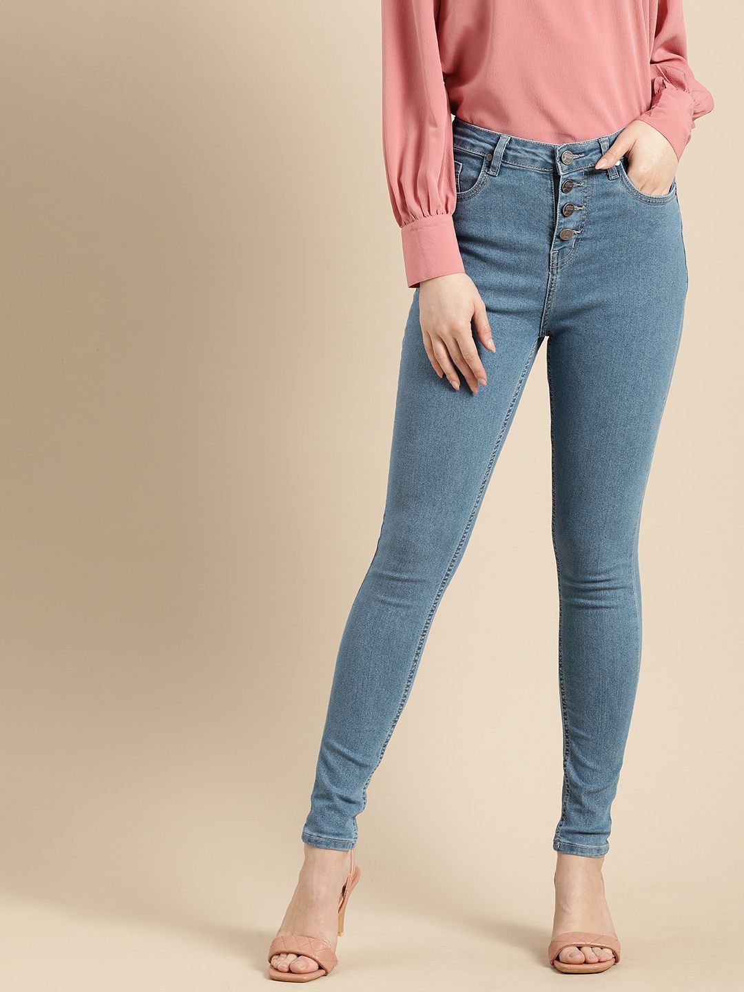 all about you Women Blue Skinny Fit High-Rise Stretchable Jeans