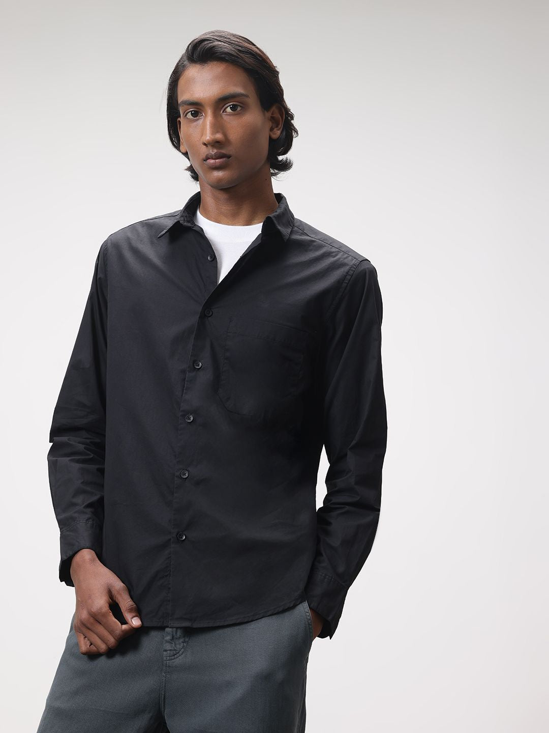 ether Pure Cotton Longline Casual Shirt