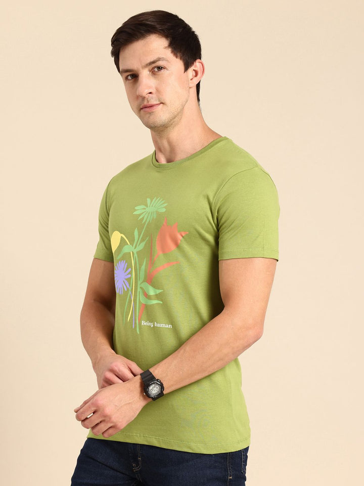 Being Human Floral Printed Pure Cotton T-shirt