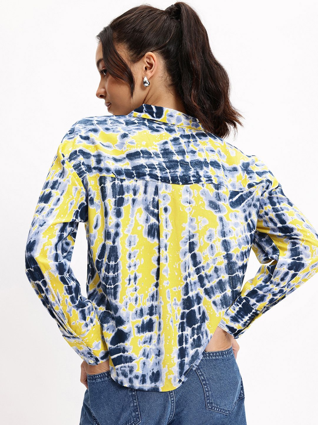 DressBerry 70's Groovy Tie & Dye Knot Shirt Style Top