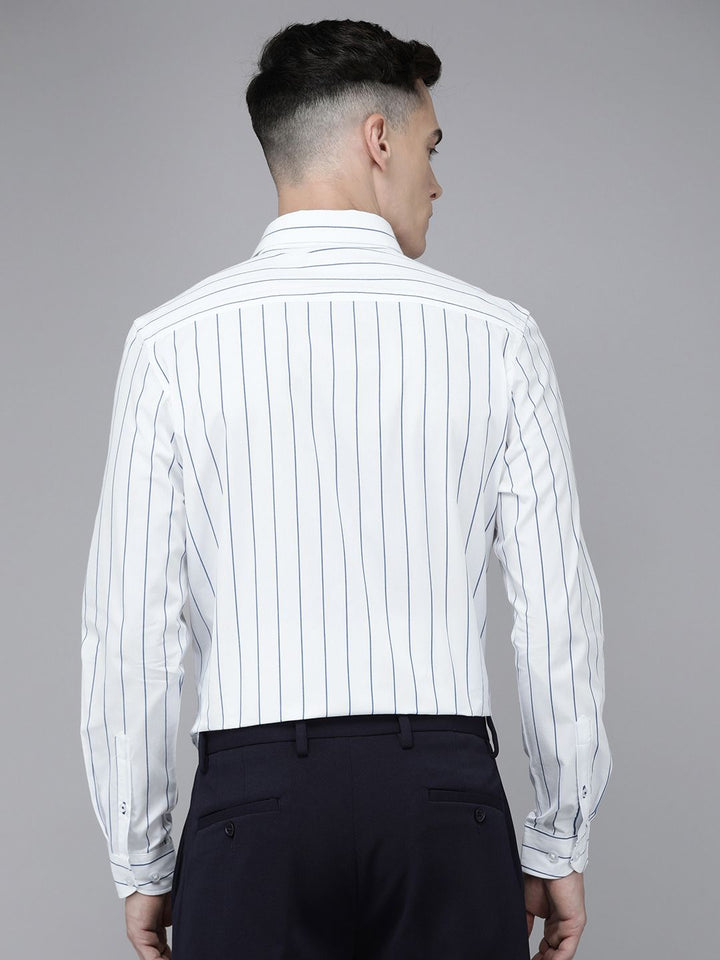 THE BEAR HOUSE Slim Fit Striped Pure Cotton Shirt