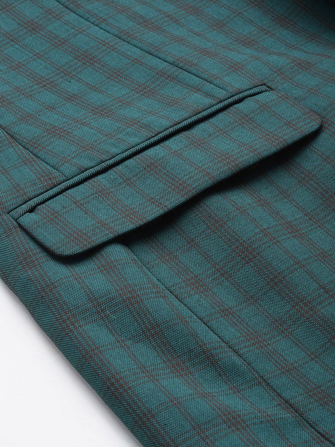 Raymond Contemporary Fit Single Breasted Checked Blazer