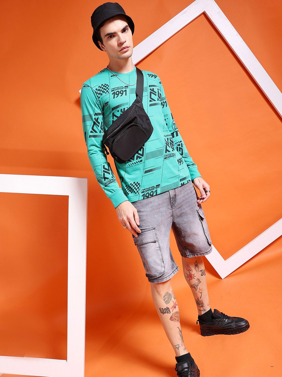 The Indian Garage Co Typography Printed Cotton T-shirt