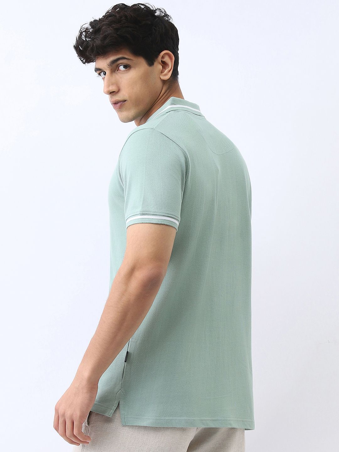 Urbano Fashion Men Solid Regular Fit Half Sleeve Cotton Polo T-Shirt