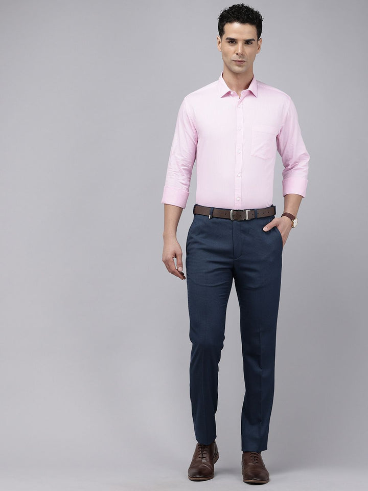 Park Avenue Men Slim Fit Textured Formal Trousers