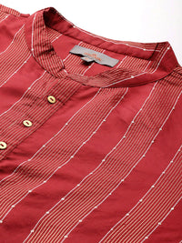 Anouk Tyohaar Collection Striped Sequinned Kurta with Churidar
