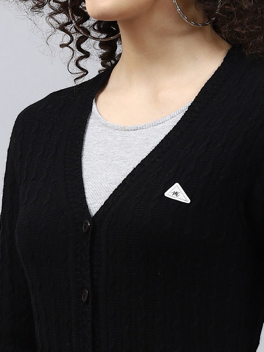 Monte Carlo V-Neck Cable Knit Woollen Cardigan