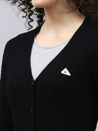 Monte Carlo V-Neck Cable Knit Woollen Cardigan
